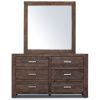 Dresser Mirror Vanity Dressing Table Solid Pine Wood Frame – Grey Stone