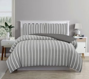 Cove TEXTURED CHARCOAL QUILT COVER SET – SINGLE