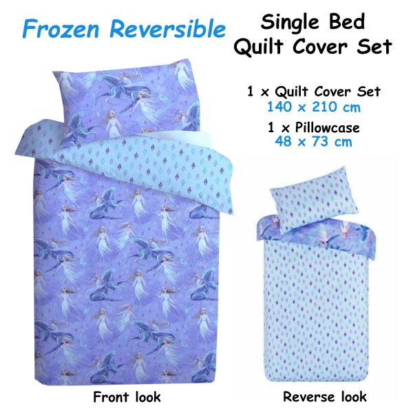 Disney Frozen Elsa Reversible Licensed Quilt Cover Set Single