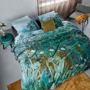 Madagascar Green Cotton Quilt Cover Set King