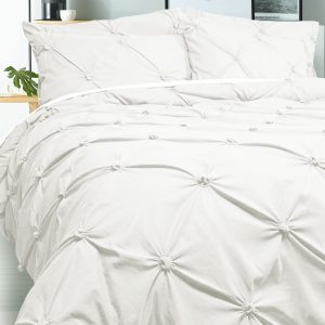 Bloomington Puffy Quilt Cover Set White DOUBLE