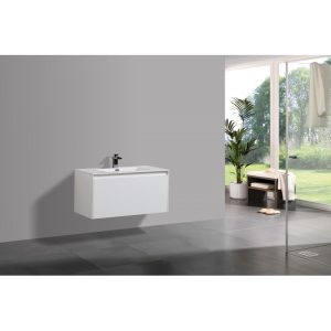 Prado wall hung bathroom vanity 1200mm Gloss White