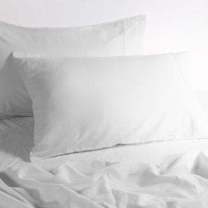 luxurious linen cotton sheet set 1 queen white