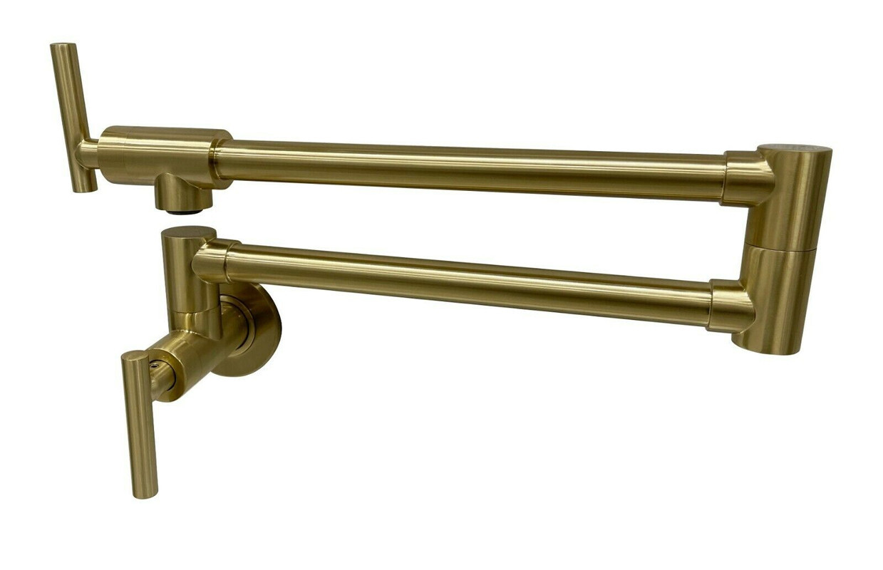 2023 Brushed Gold Kitchen tap Wall Mounted Pot Filler Single Cold Water inlet