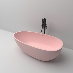 Medium Size Egg Shaped Cast stone – Solid Surface Bath 1700mm Length Pink