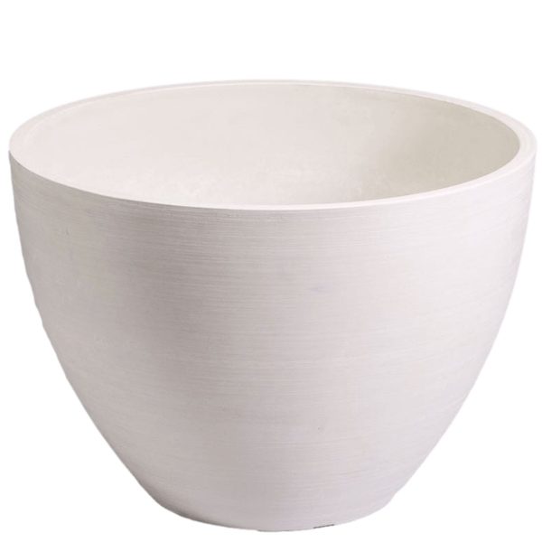 Polished Planter Bowl 30cm – Vintage White