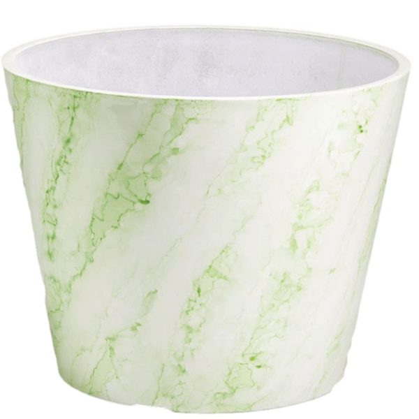 Garden Pot 25cm – Green and White