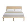 Natural Solid Wood Bed Frame Bed Base with Headboard King