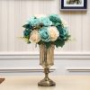 28.5cm Transparent Glass Flower Vase Filler with Blue Flower Set