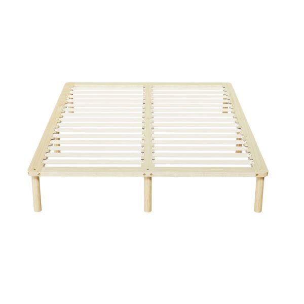Bed Frame Double Size Wooden Base Mattress Platform Timber Pine AMBA