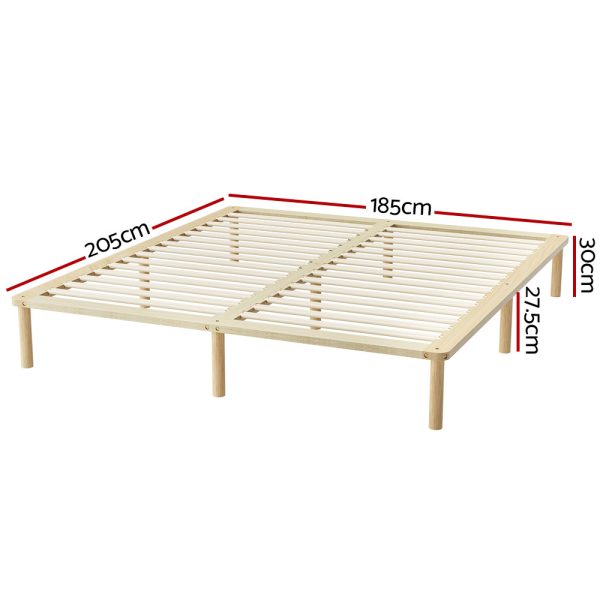 Bed Frame King Size Wooden Base Mattress Platform Timber Pine AMBA