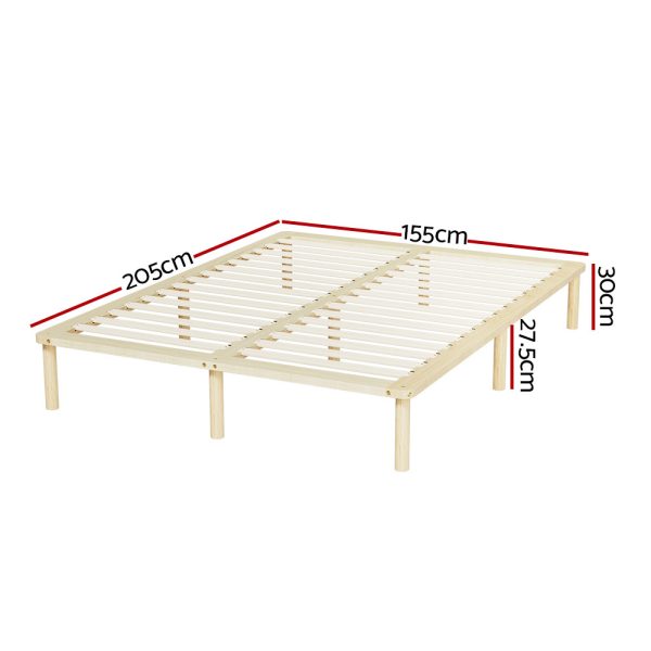 Bed Frame Queen Size Wooden Base Mattress Platform Timber Pine AMBA