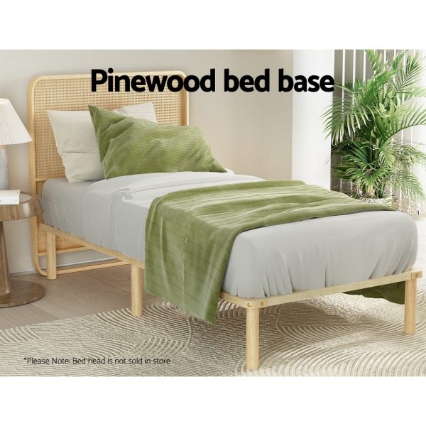 Bed Frame Single Size Wooden Base Mattress Platform Timber Pine AMBA
