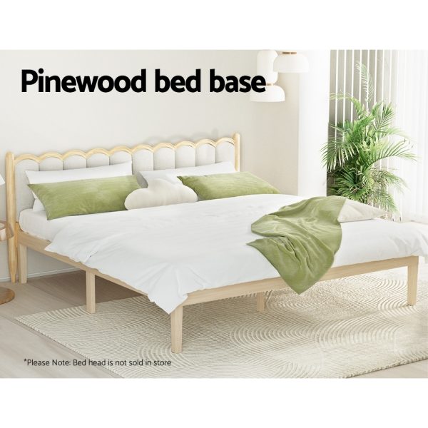 Bed Frame King Size Wooden Base Mattress Platform Timber Pine BRUNO