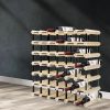 Timber Wine Storage Rack  Wooden Cellar Organiser 42 Bottle Display Stand