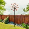 Garden Windmill Solar Light Wind Spinner Metal Ornaments Outdoor Decor 190cm