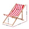 Outdoor Deck Chair Wooden Sun Lounge Folding Beach Patio Furniture Red