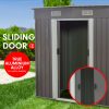 Garden Shed Flat Outdoor Storage Shelter – 131 x 238 x 182 cm, Grey
