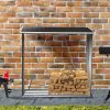 Wallaroo Wood Storage Shed Galvanized Steel – Black