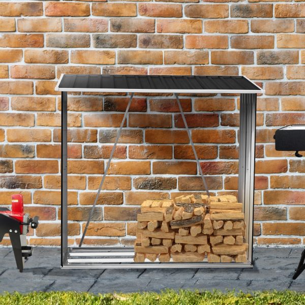 Wallaroo Wood Storage Shed Galvanized Steel – Black