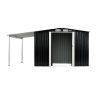 Wallaroo Zinc Steel Garden Shed with Open Storage – Black – 10 x 8 FT