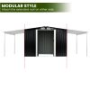 Wallaroo Zinc Steel Garden Shed with Open Storage – Black – 10 x 8 FT