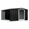 Wallaroo Garden Shed with Semi-Closed Storage – Black – 10 x 8 FT