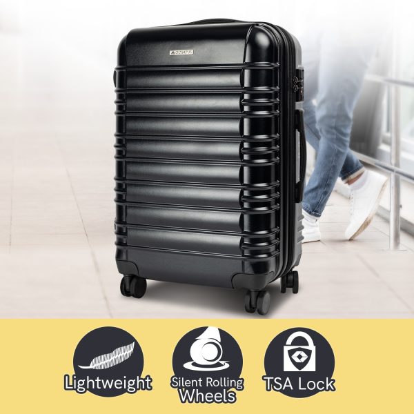 3PC Noctis Luggage Set Hard Shell ABS+PC – Stygian Black