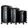 Olympus 3PC Artemis Luggage Set Hard Shell Suitcase ABS+PC – Black