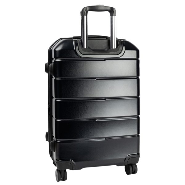 Olympus 3PC Artemis Luggage Set Hard Shell Suitcase ABS+PC – Black
