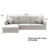 Terrytown Linen Corner Sofa Couch Lounge with Chaise Seat Light Grey