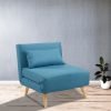 Mosgiel Adjustable Corner Sofa 1 Seater Lounge Linen Bed Seat – Blue