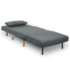 Mosgiel Adjustable Chair Single Sofa Bed Faux Linen – Dark Grey