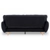 Troutdale 3 Seater Modular Linen Fabric Sofa Bed Couch Futon – Black