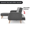 Viejo 3-Seater Corner Sofa Bed with Chaise Lounge – Dark Grey
