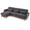 Bewdley Faux Velvet Sofa Bed Couch Lounge Chaise Cushions Dark Grey