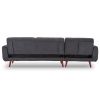 Bewdley Faux Velvet Sofa Bed Couch Lounge Chaise Cushions Dark Grey