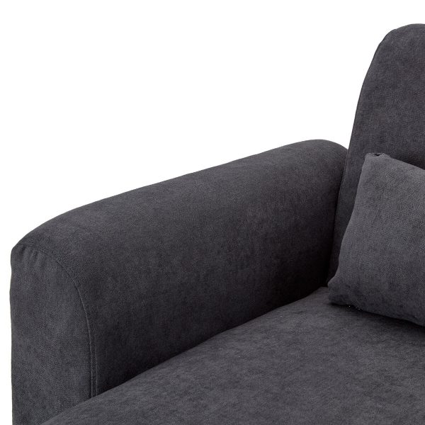 Bewdley Faux Velvet Sofa Bed Couch Lounge Chaise Cushions Dark Grey