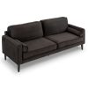 Air Faux Velvet Sofa Bed Couch Furniture Lounge Suite – Black