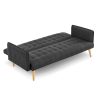 Nanbona 3 Seater Modular Linen Fabric Sofa Bed Couch – Black