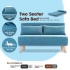 Pottstown Adjustable Corner Sofa 2-Seater Lounge Linen Bed Seat – Blue