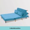 Pottstown Adjustable Corner Sofa 2-Seater Lounge Linen Bed Seat – Blue