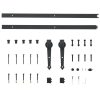 Sliding Door Hardware Kit Steel Black – 183 cm, 1