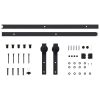 Sliding Door Hardware Kit Steel Black – 183 cm, 1