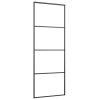 Sliding Door Aluminium and ESG Glass Black – 76×205 cm, Frosted