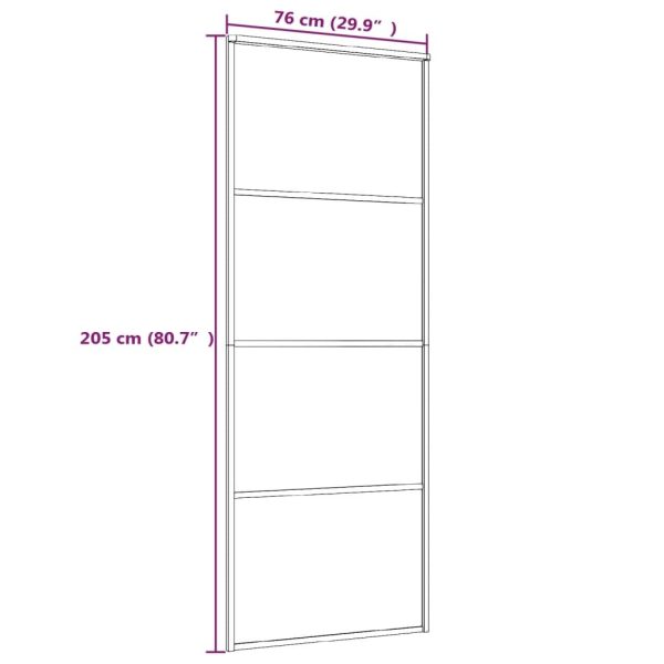 Sliding Door Aluminium and ESG Glass Black – 76×205 cm, Frosted