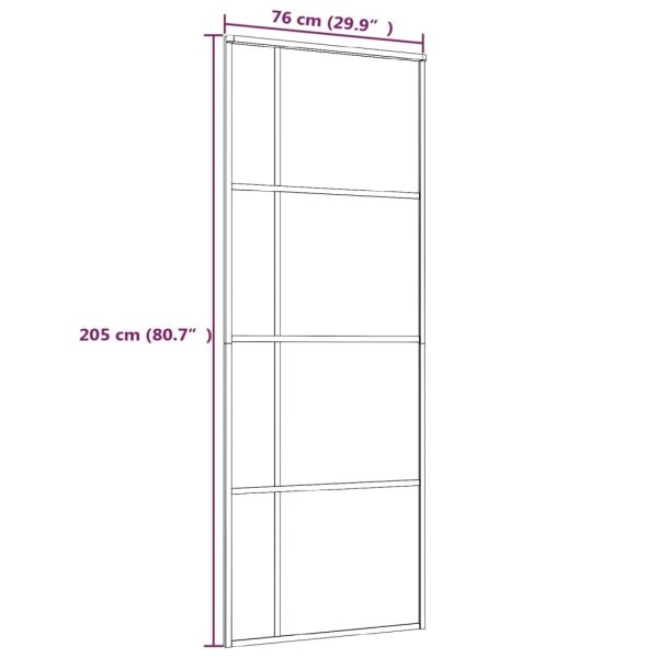 Sliding Door ESG Glass and Aluminium Black – 76×205 cm, Frosted