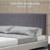 Linen Fabric Bed Headboard Bedhead – KING, Grey