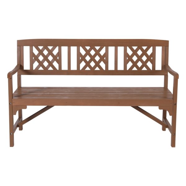 Wooden Garden Bench Patio Furniture Timber Outdoor Lounge Chair – Natural, 3 Seater