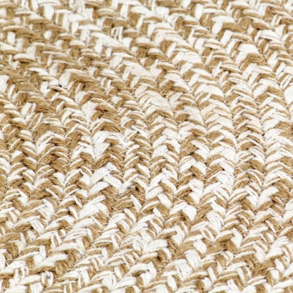 Handmade Rug Jute White and Natural